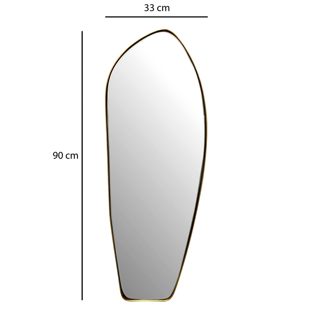 Wohnling Wandspiegel Asymmetrisch 33x90 cm Metall