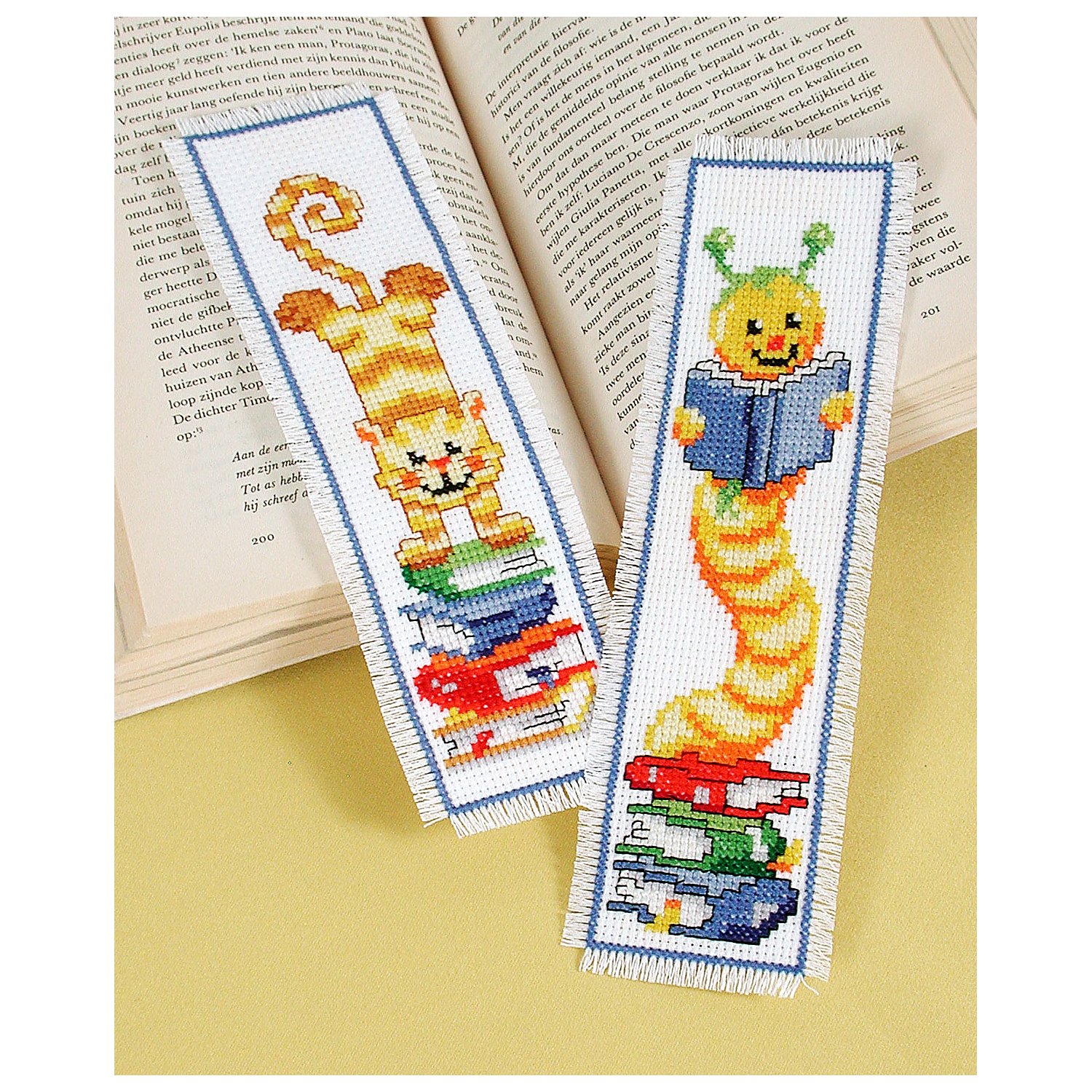 Lesezeichen Bücherwurm/Katze