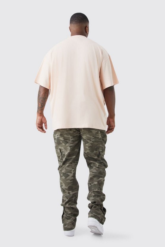 Plus Skinny Camouflage Cargo-Hose mit Druckknöpfen