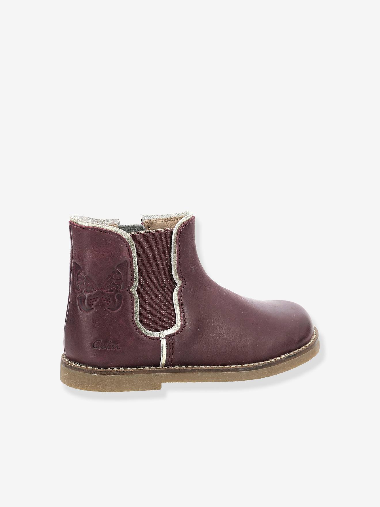 Boots en cuir fille Sarmille ASTER® bordeaux