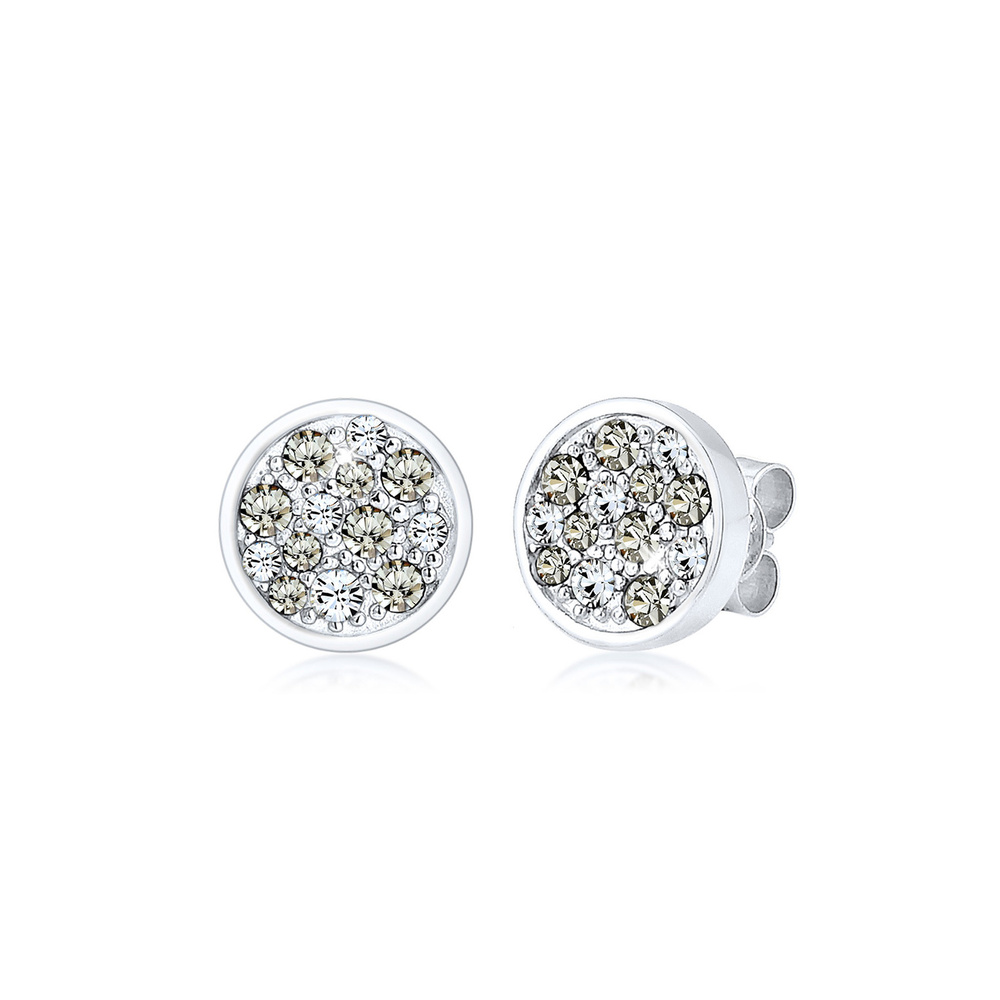 Elli Elli Boucles d'Oreilles Kreis Kristalle 925 Sterling Silber Boucles d'oreilles
