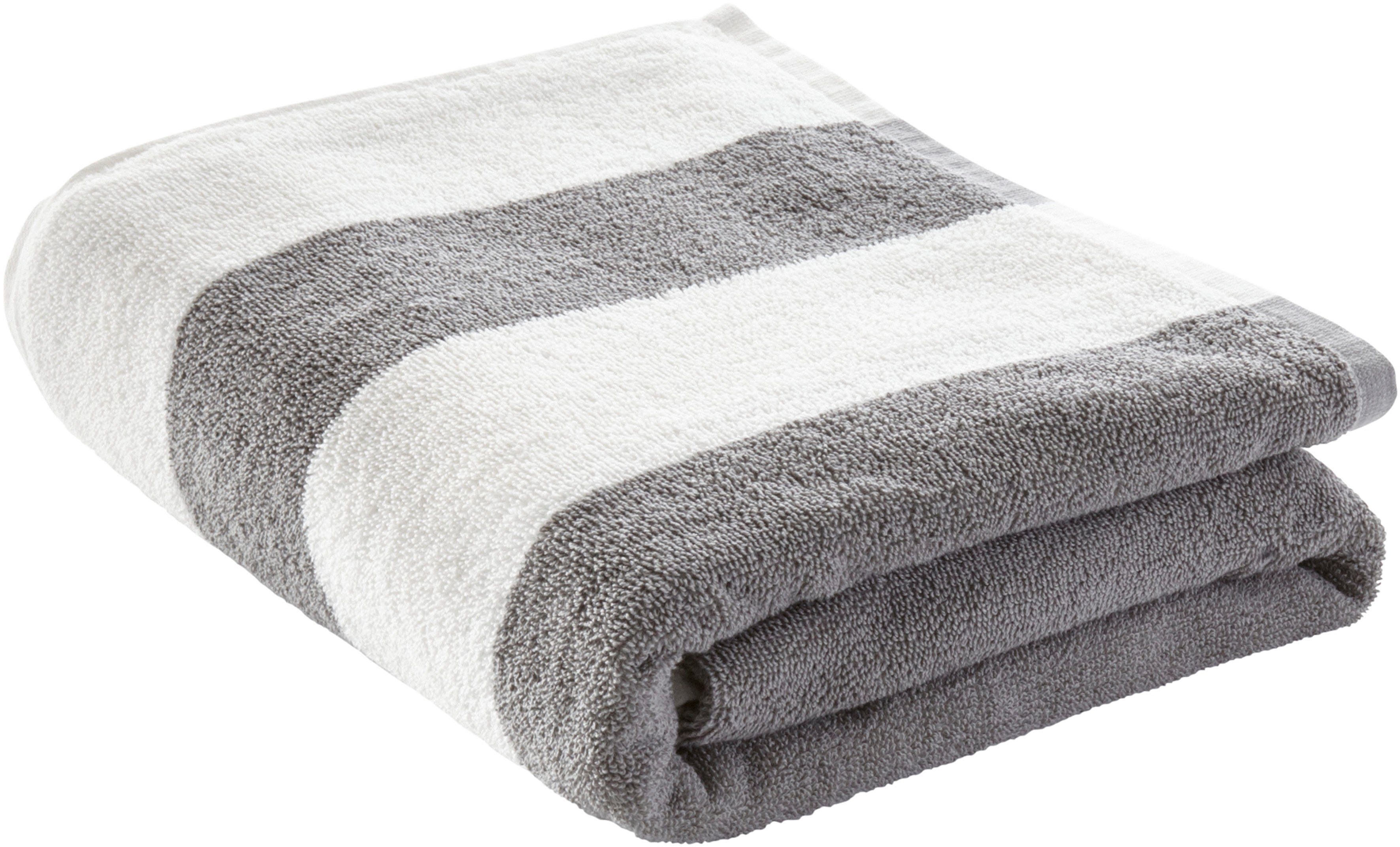 LeGer Home by Lena Gercke Strandtuch Lija, Walkfrottee (1-St), Handtuch mit modernen Streifen, Strandhandtuch aus 100% Baumwolle