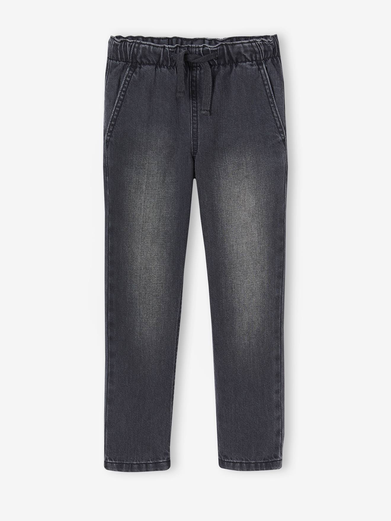 Vertbaudet Weite Jungen Jeans mit Schlupfbund Oeko-Tex - grauer denim