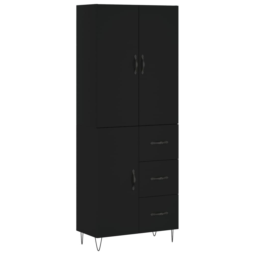 vidaXL Sideboard Highboard Schwarz 69,5x34x180 cm Holzwerkstoff (1 St)