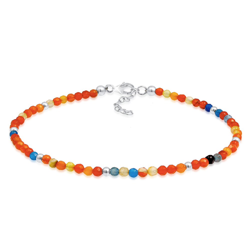Nenalina Nenalina Bracelet de Cheville de cheville  en agate colorée et perles en argent P Bijoux
