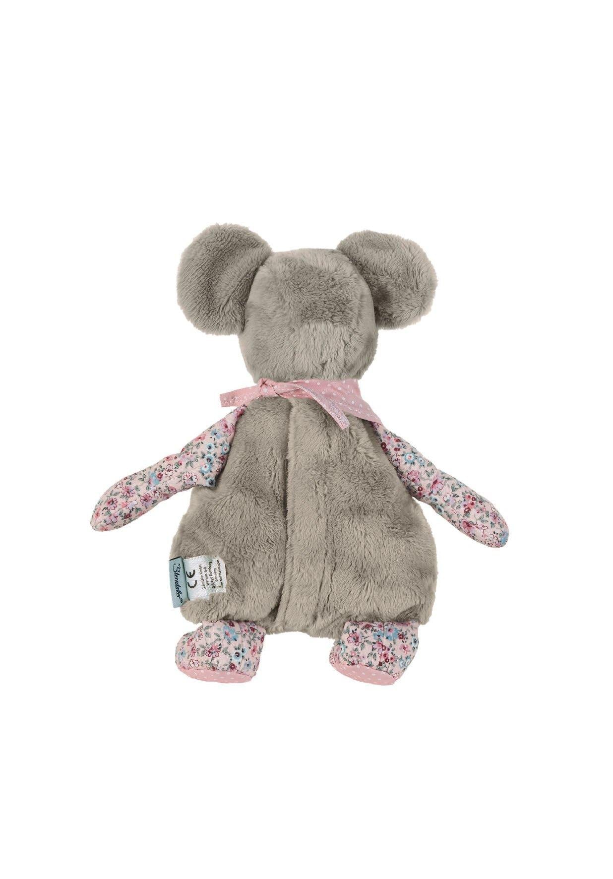 Wärmekissen Maus Mabel in Grau und Rosa, 25 cm