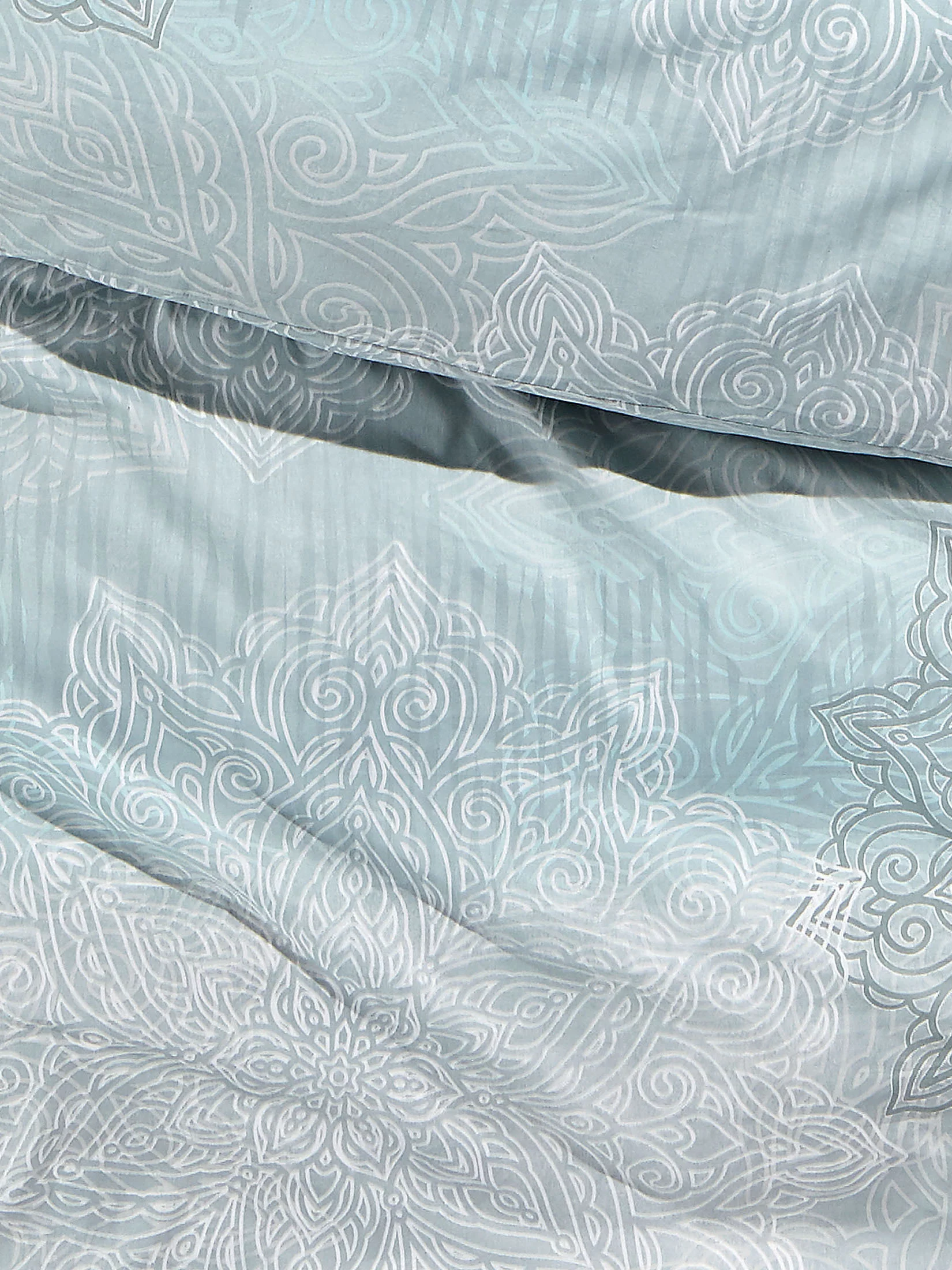 Mandala Renforcé-Bettwäsche, Eggshell Blue
