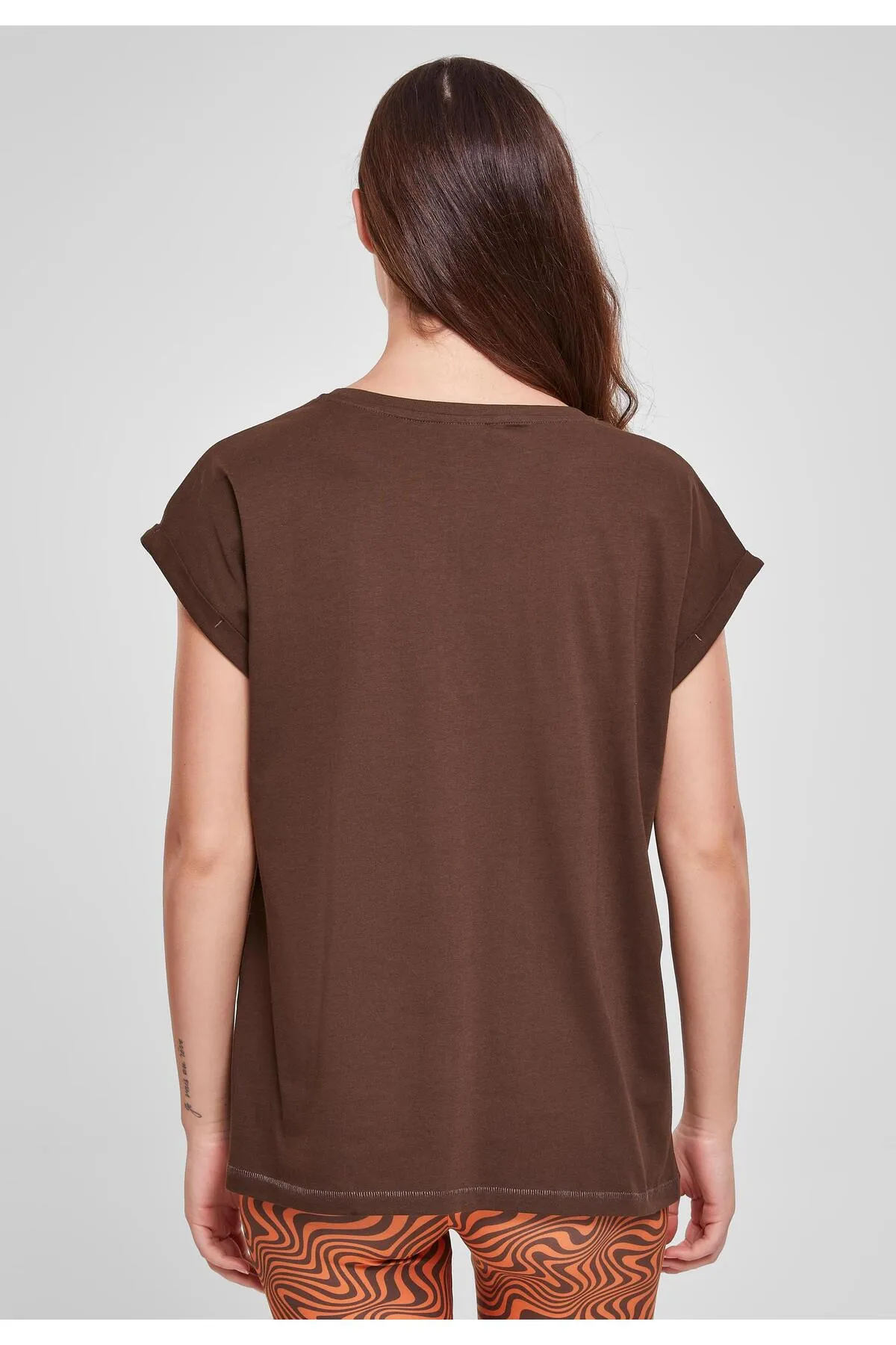 Urban Classics  Damen T-Shirt mit verlängerter Schulterpartie für Damen