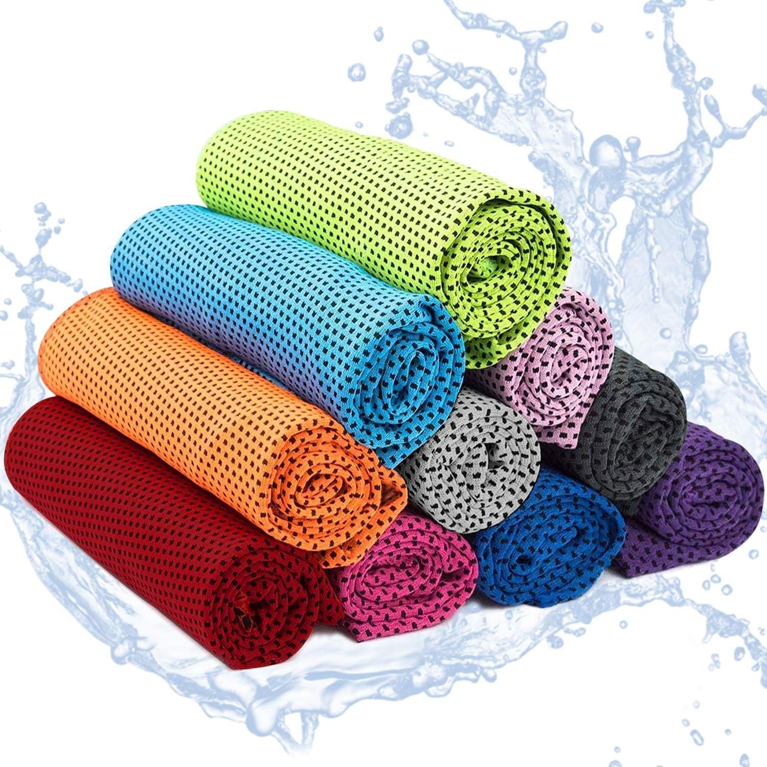 Sarfly Sporthandtuch Cooling Towel,Mikrofaser Handtuch,Strandtuch mit Kühlfunktion, (10-St), Antibakteriell, hypoallergen, schnell trocknend
