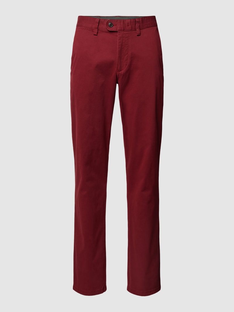 Chino mit französischen Eingrifftaschen in bordeaux rot