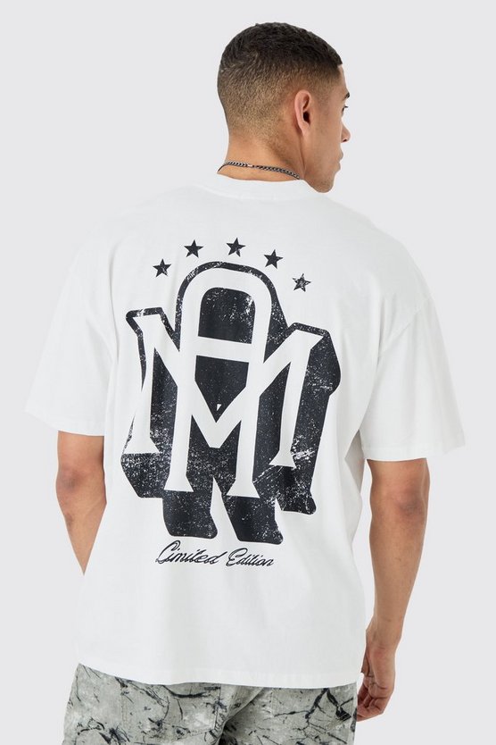 Oversize T-Shirt mit Man-Print