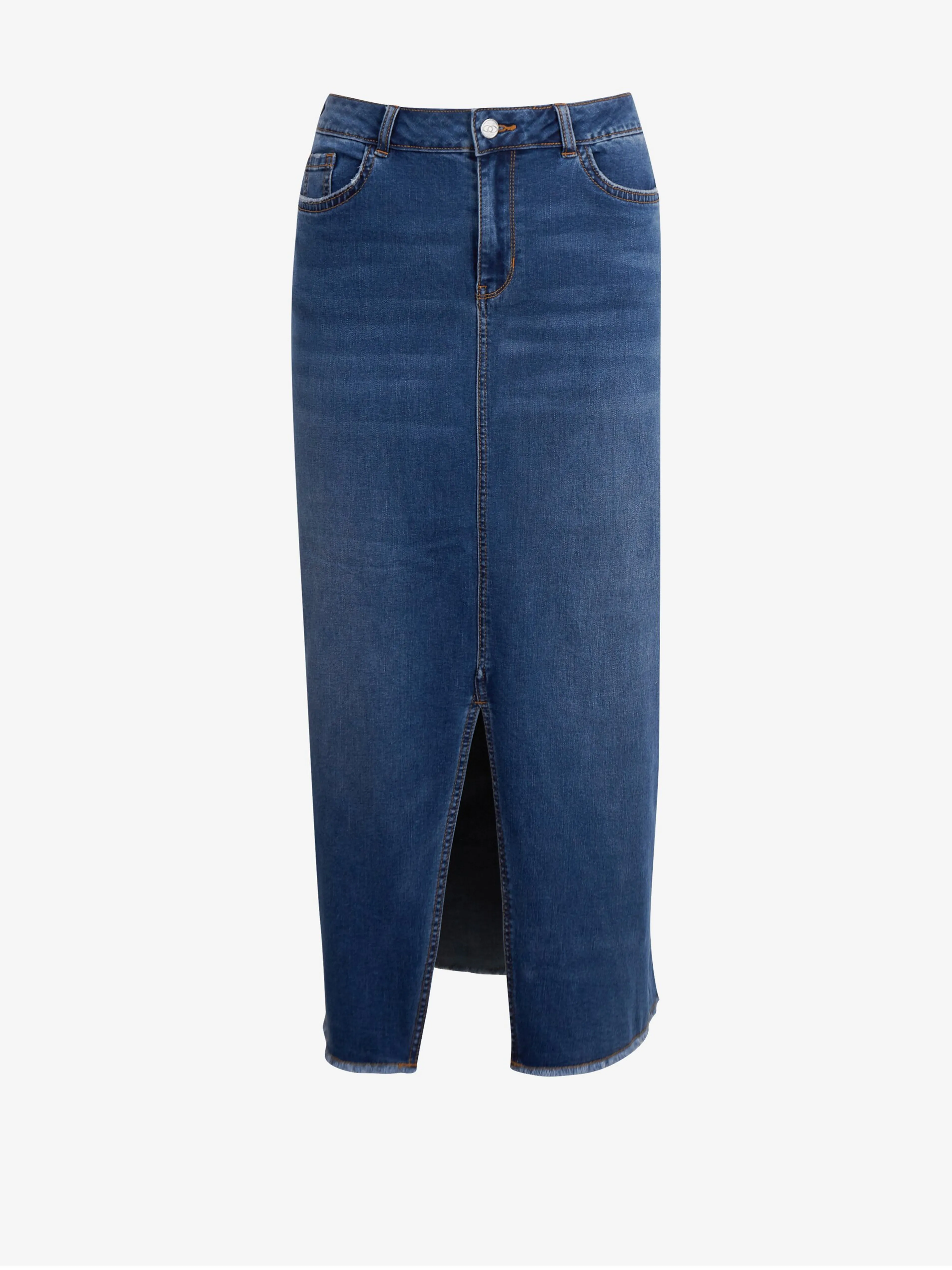 Blauer Damen Denim-Maxirock ORSAY
