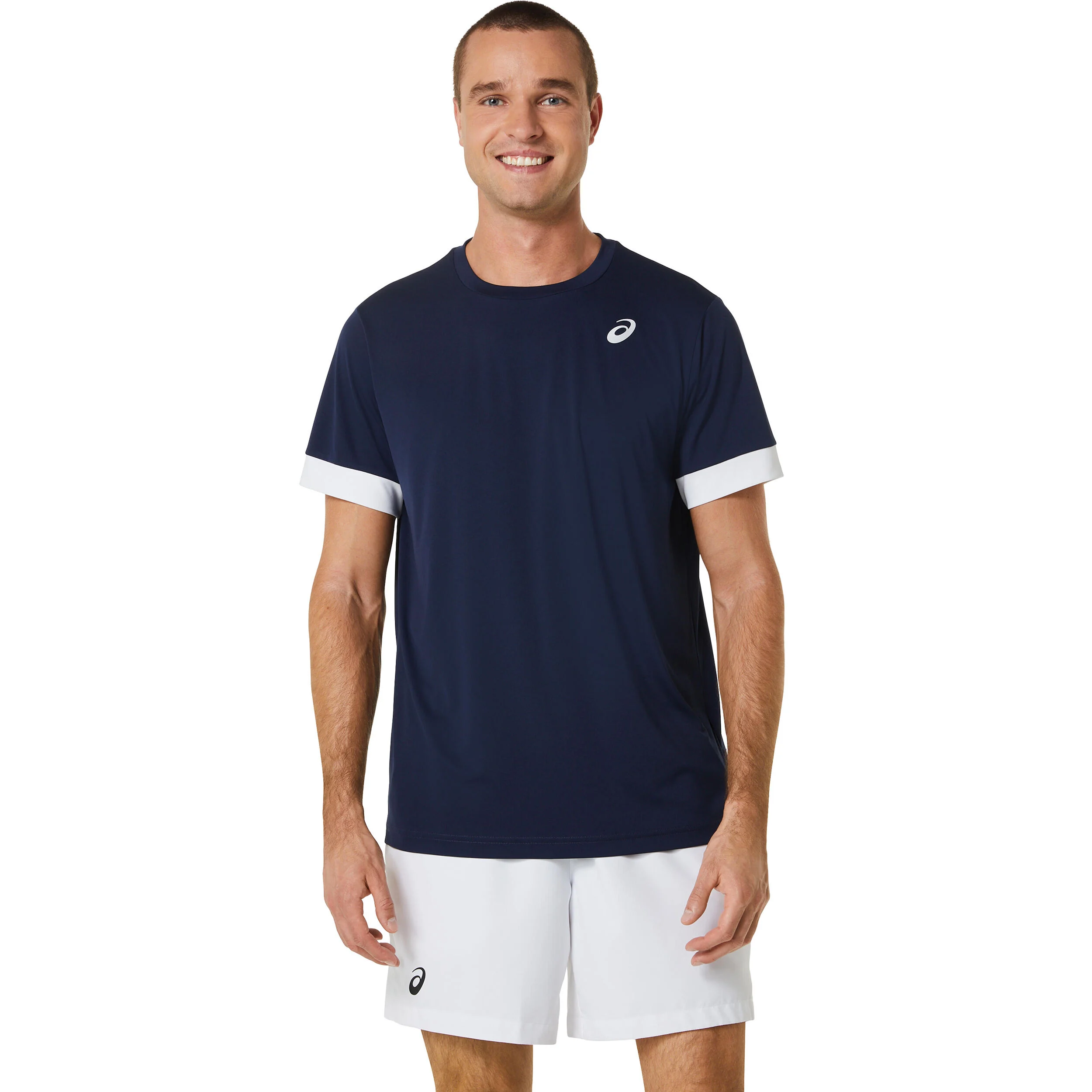 Court Shortsleeve Tee T-Shirt Herren - Dunkelblau, Weiß