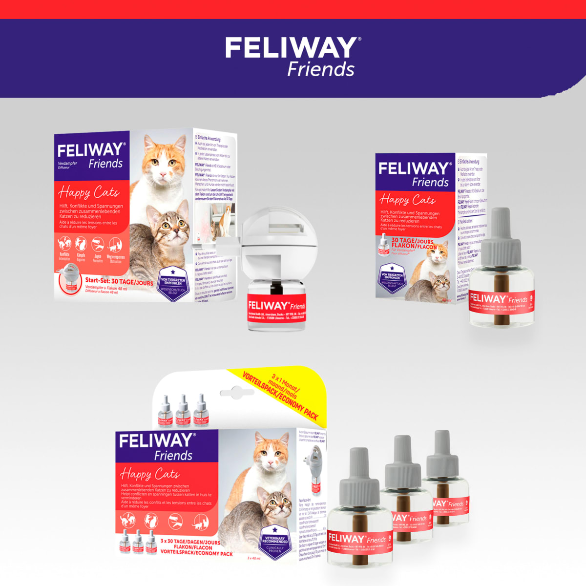 Pheromonverdampfer Starter Set \Friends\ für Katzen, 48 ml