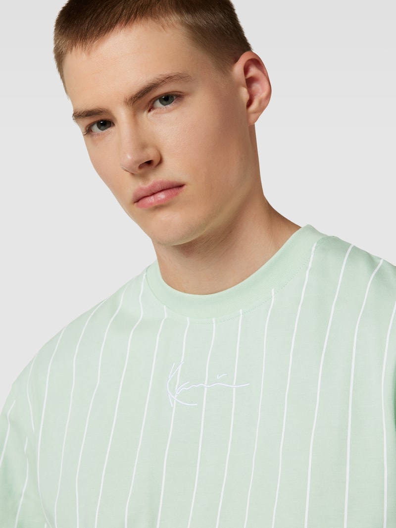 T-Shirt mit Streifenmuster in mint