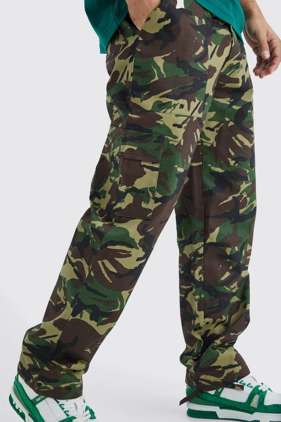Camouflage Hose mit geradem Bein