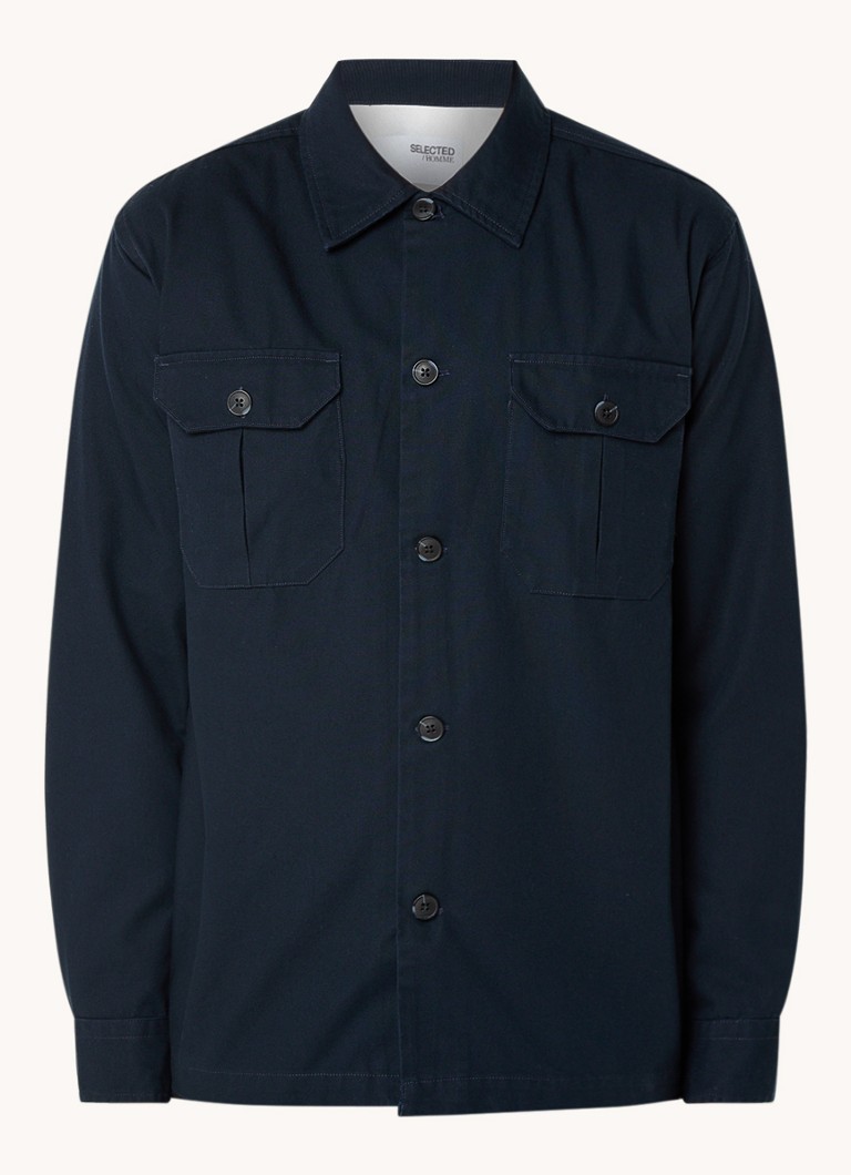 Selected Homme Canvas -kangaspaita, normaali istuvuus, rintataskuilla