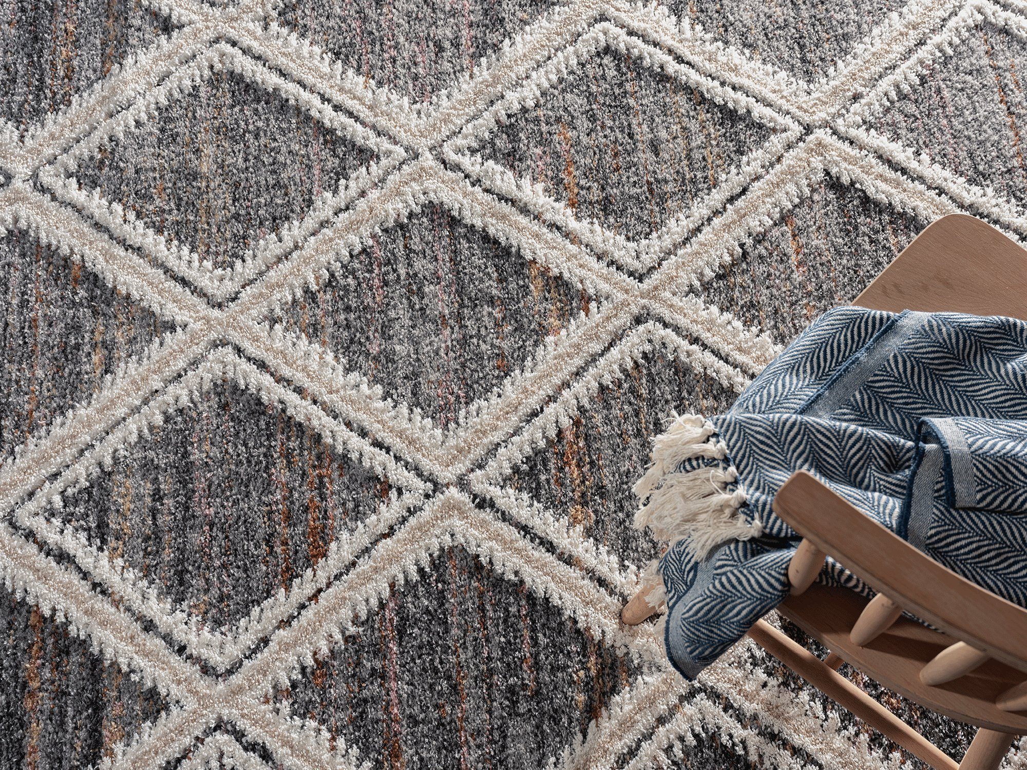 Hochflor-Teppich Vera Handmade-Look Super Weicher Teppich, 3D Effekt, the carpet, Rechteck, Höhe: 30 mm, Wohnzimmer, Schlafzimmer, Fransen, Hochwertig
