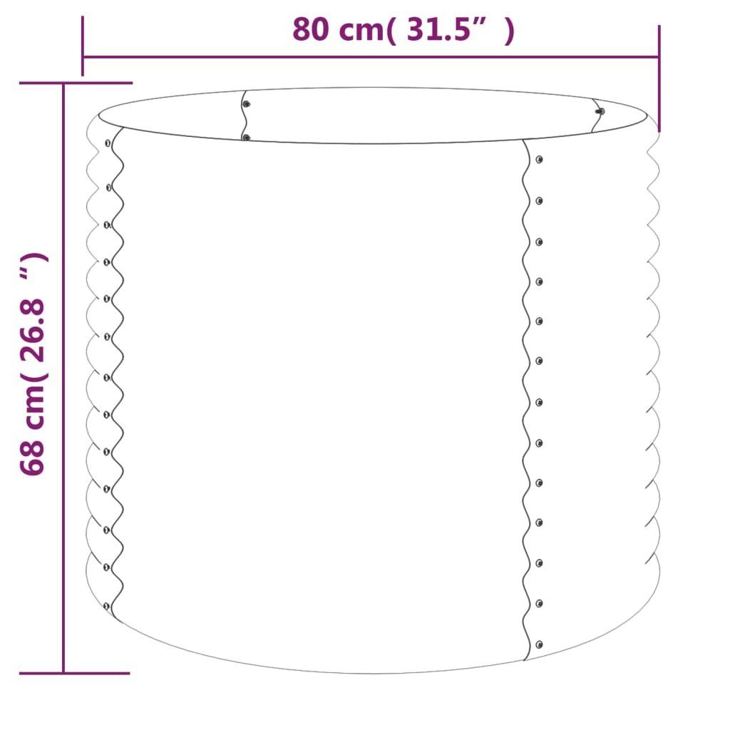 vidaXL Hochbeet Pflanzkübel Pulverbeschichteter Stahl 80x80x68 cm Hochbeet