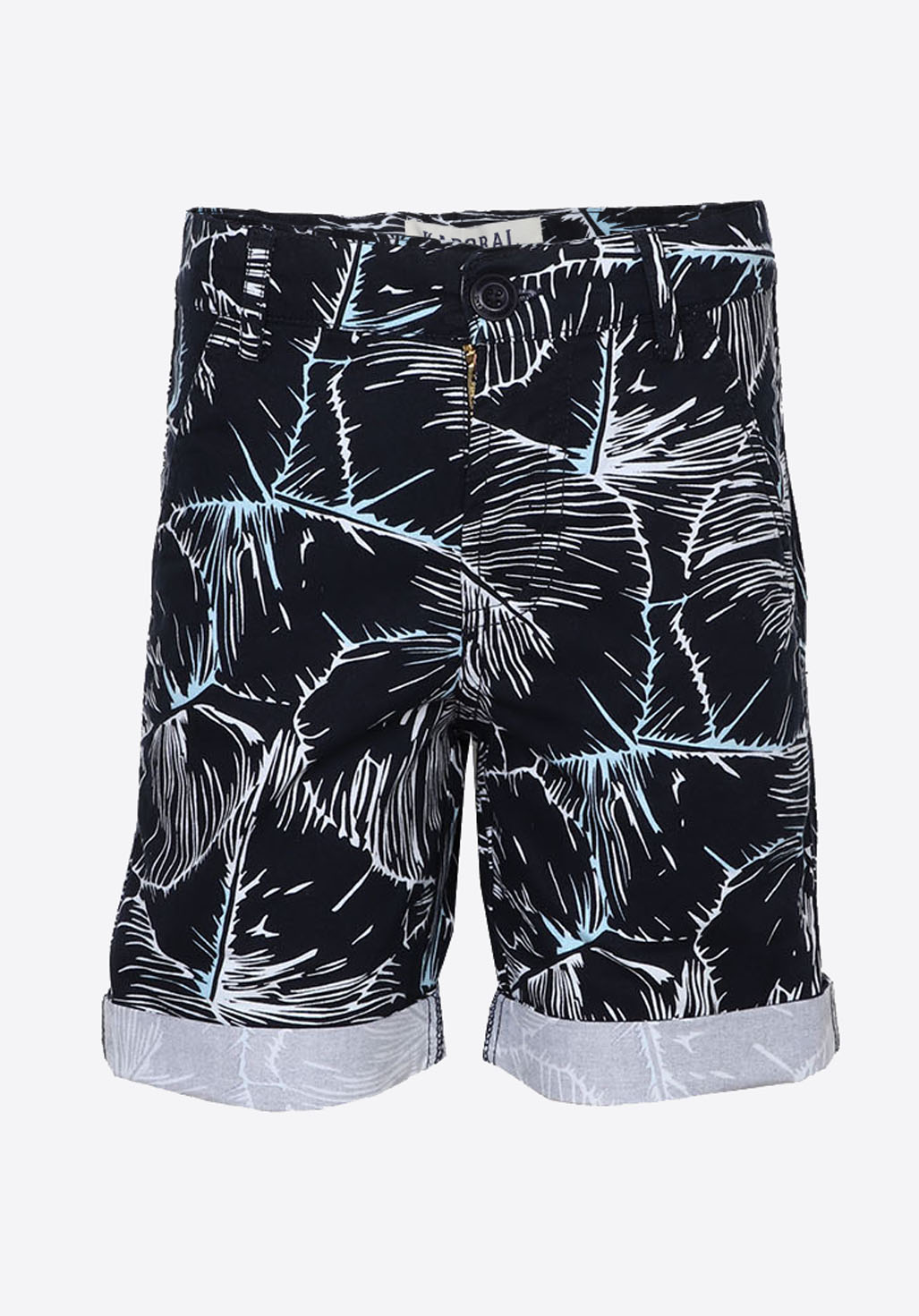 RITO   Short bleu marine imprimé floral garçon 100% coton
