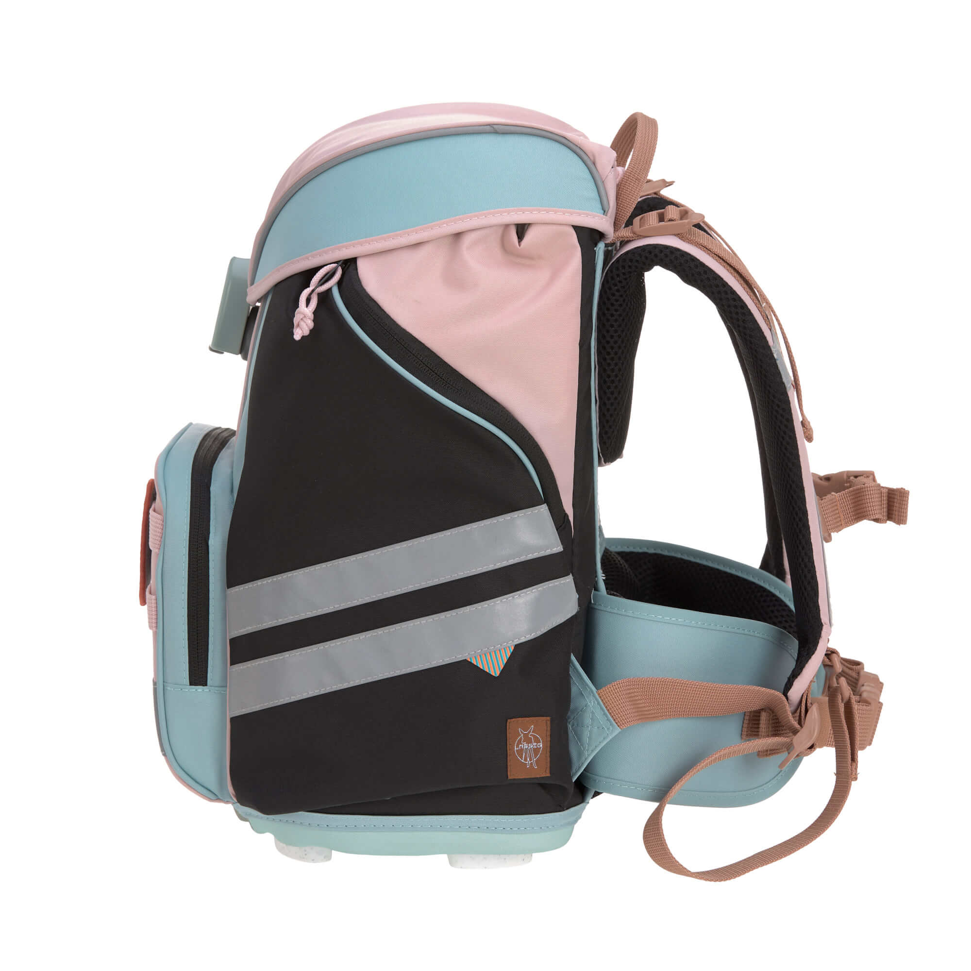 Schulranzen Set 7-teilig, Flexy Unique Rose Blue Black