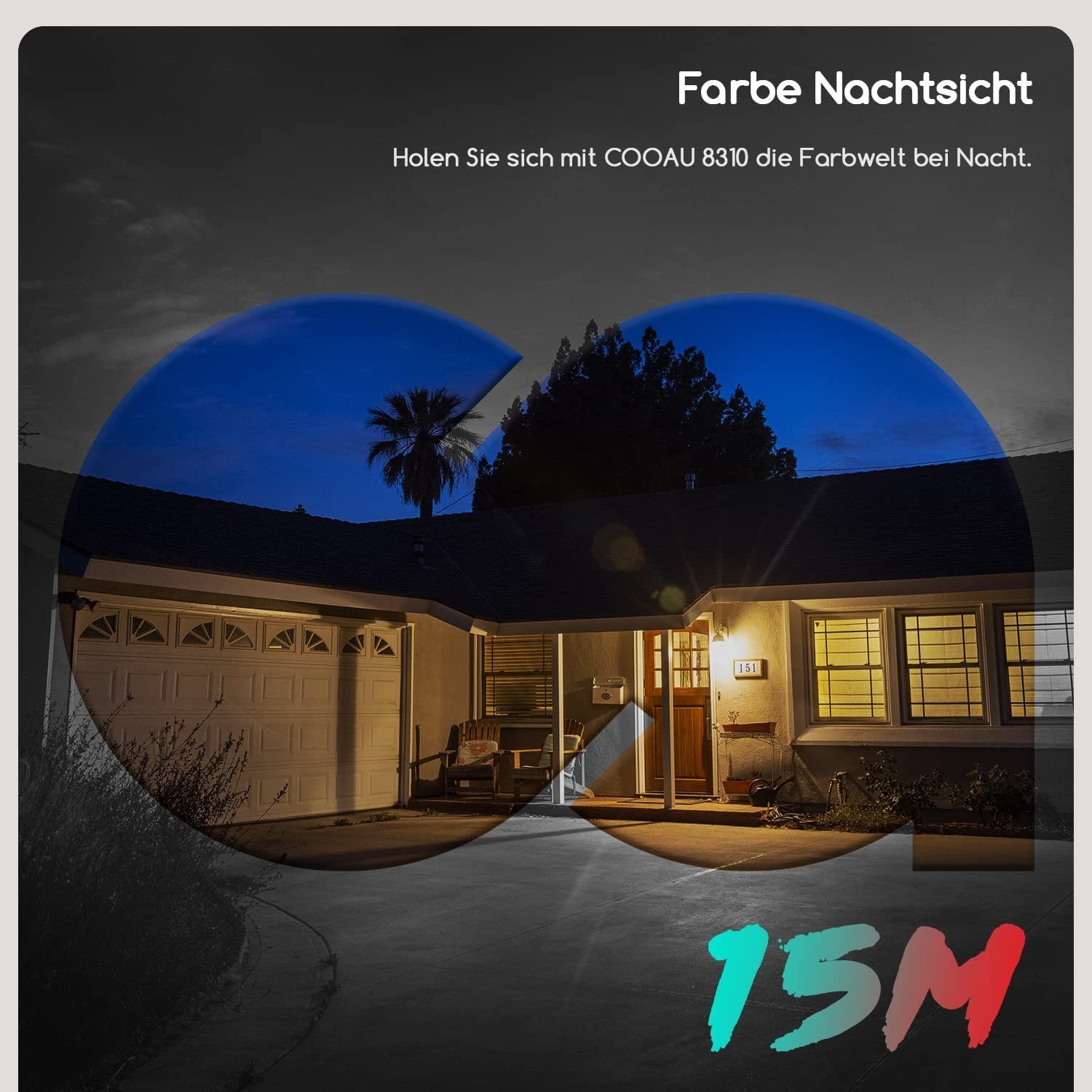 COOAU 2K Überwachungskamera Aussen WLAN,355°/90°Schwenkbar IP Kamera Outdoor Überwachungskamera (AuBenbereich, Innenbereich, Aussen, Outdoor, mit Mensch Bewegungsmelder, Automatische Verfolgung,24/7 Aufnahme, MitAlexa, Farbige Nachtsicht, IP66, 2-Weg