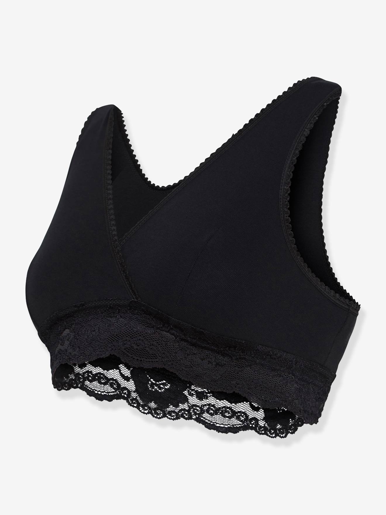 Soutien-gorge cache-coeur de grossesse et d'allaitement en coton bio CARRIWELL noir