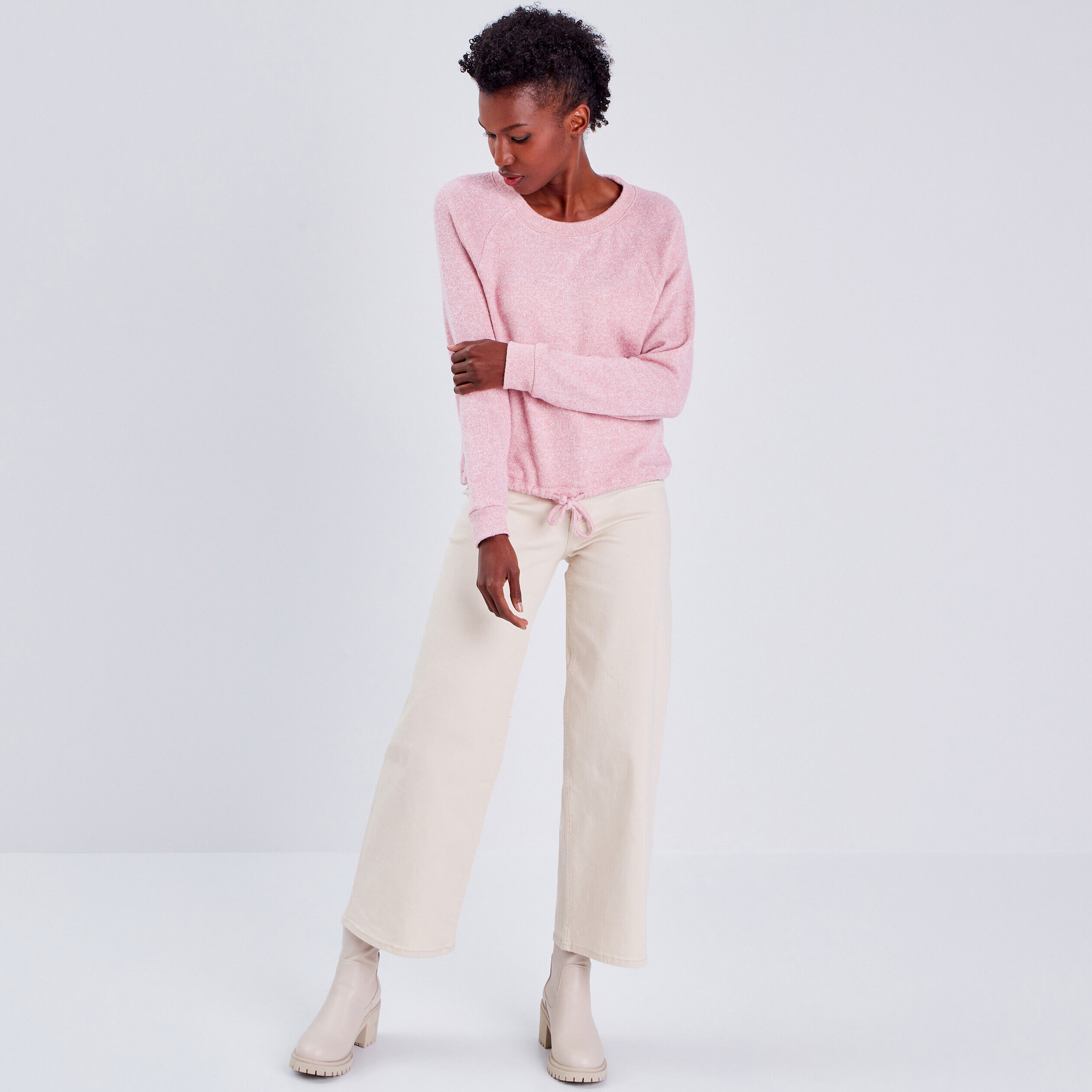 Sweat manches longues rose femme | Cache Cache
