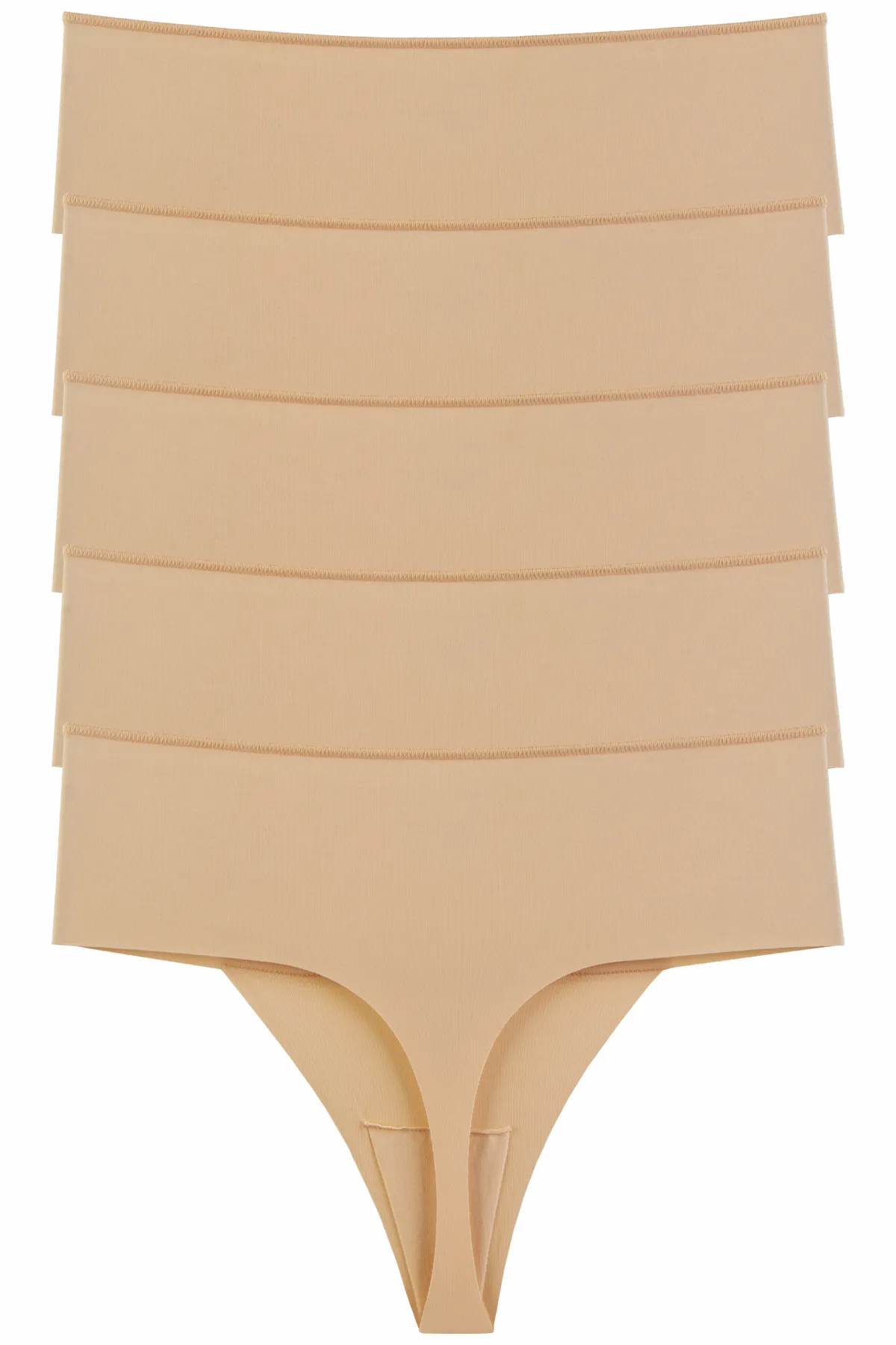 Nicoletta  Damenhöschen, Tanga mit hoher Taille, lasergeschnitten, flexibel, nicht abfärbend, große Größe, 5er-Packung TEN