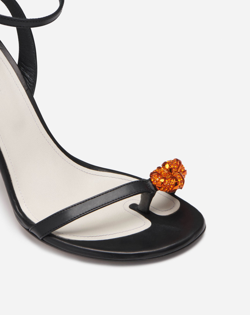 SANDALES SWING EN CUIR AVEC BIJOU MELODIE