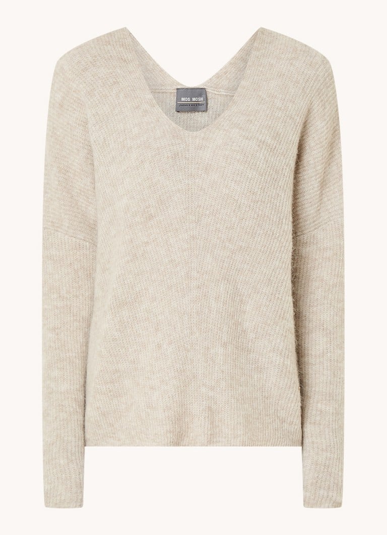 Tricou Mos Mosh MMThora din amestec fin de lână alpaca, cu decolteu în V