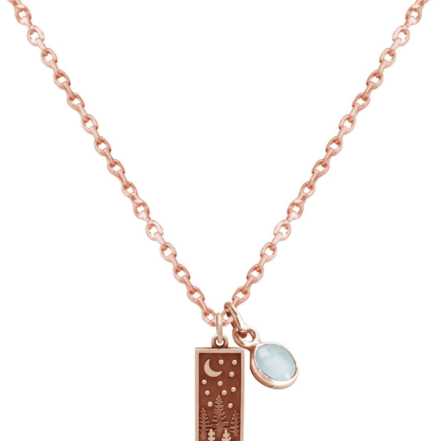 Halskette mit Anhänger 'Waldnacht - Chalcedon'