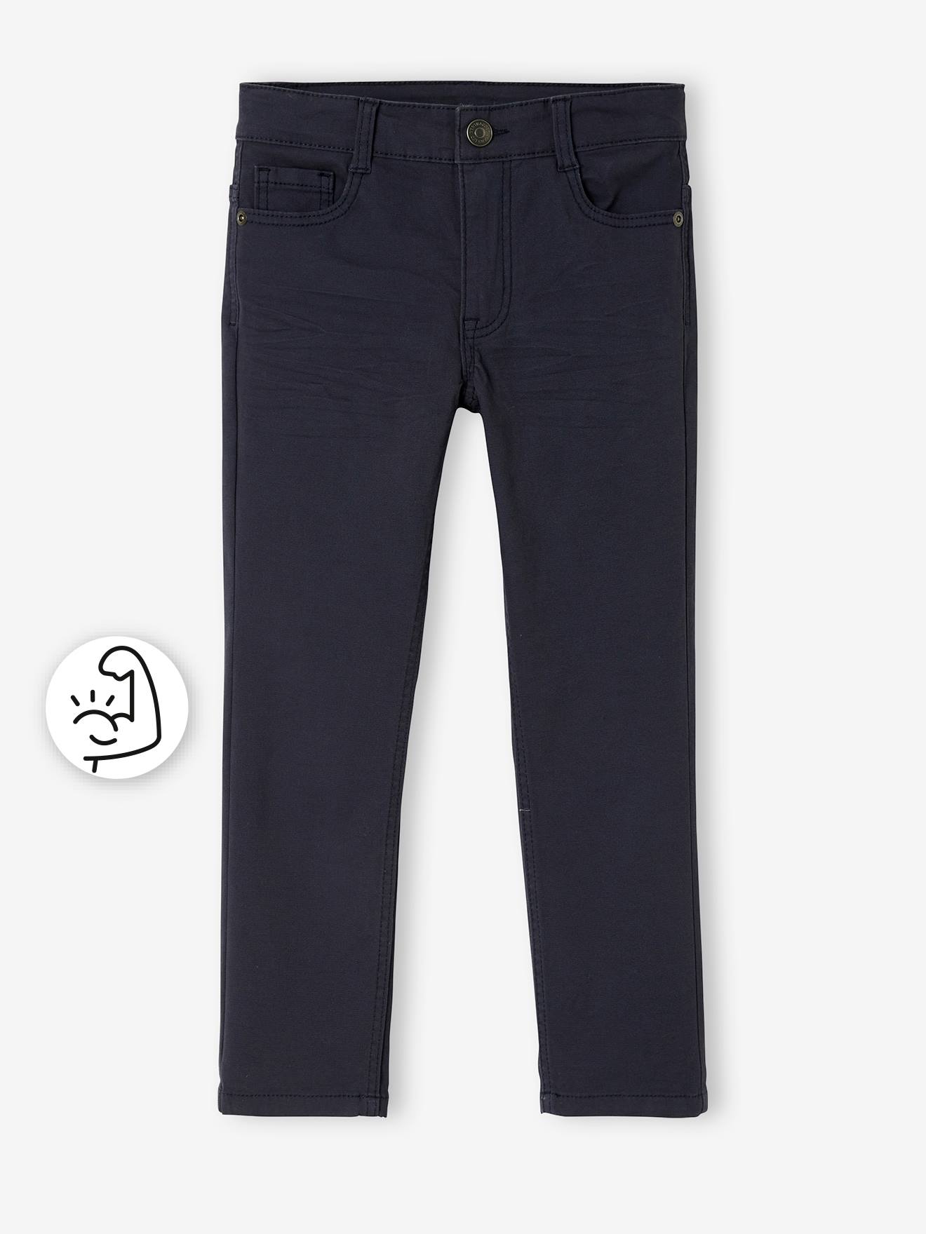 Pantalon droit indestructible garçon kaki fonce