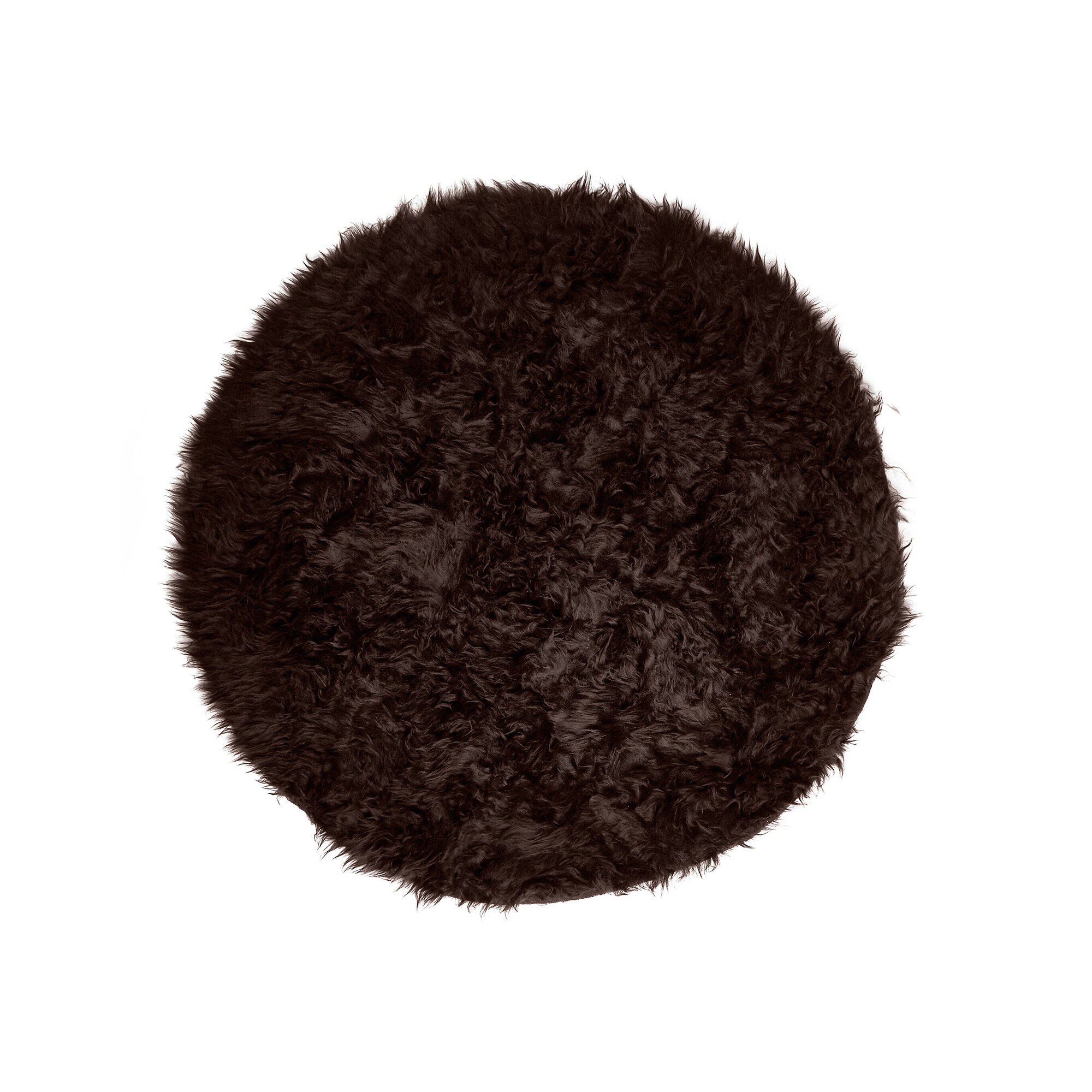Tapis rond poils longs
