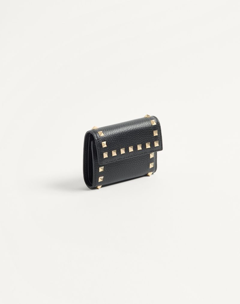 Rockstud Trifold-pung i kornet kalveskind