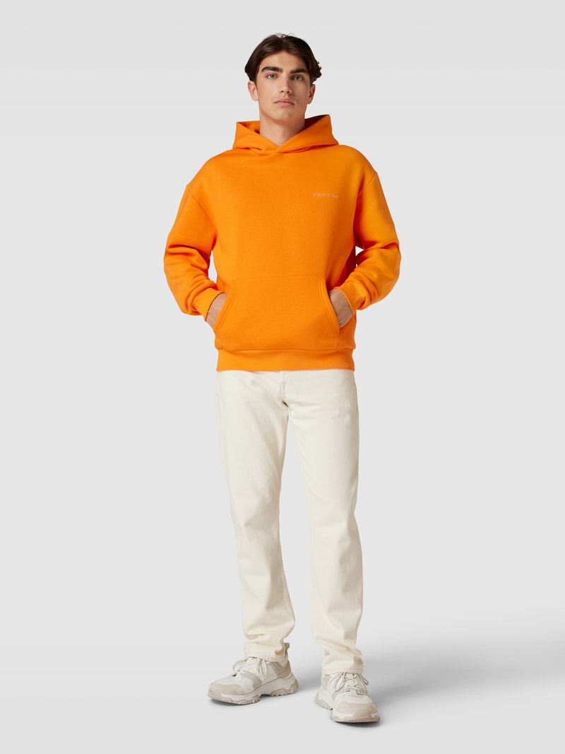 Hoodie mit Label-Print in orange