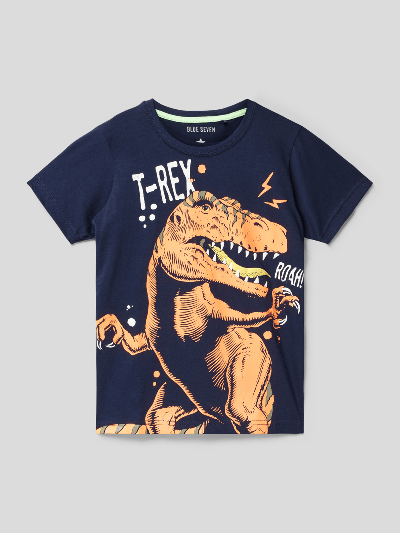 T-Shirt mit Motiv-Print in blau
