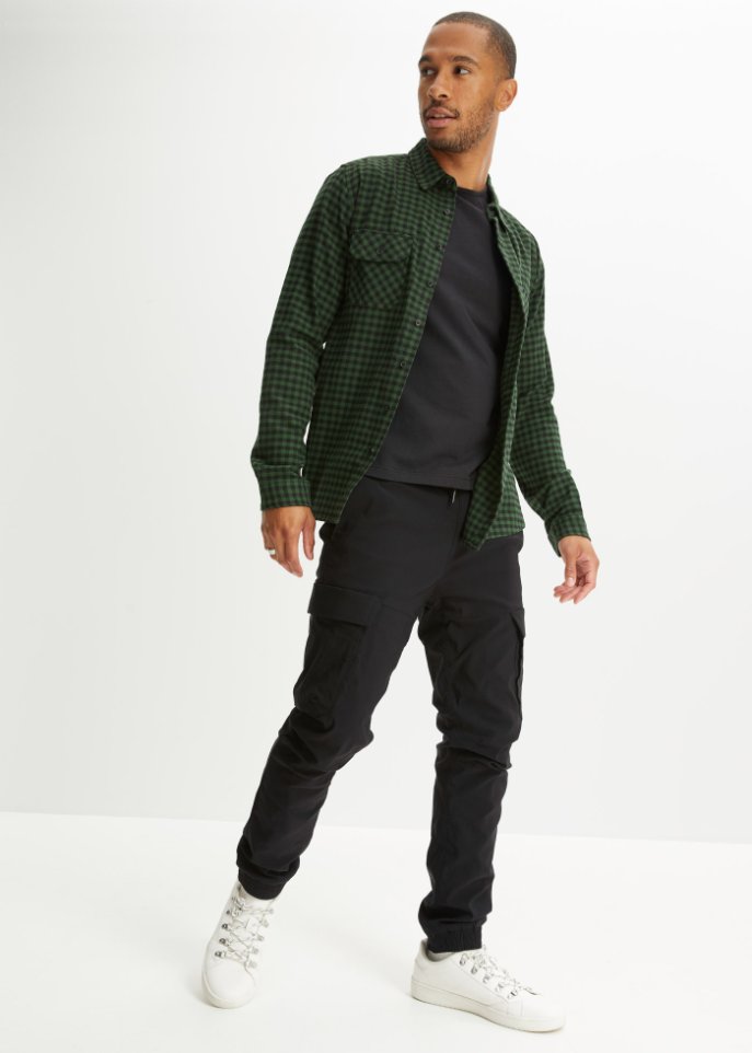 Flanell-Langarmhemd, Slim Fit