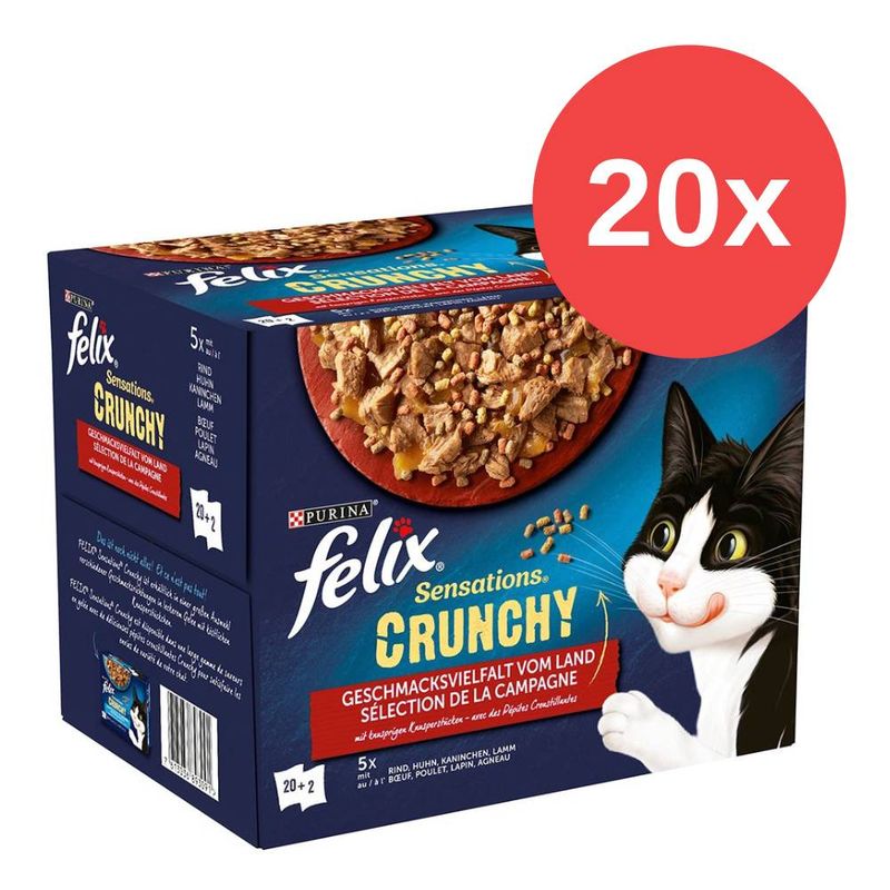 Felix Sensations Crunchy 20 x 85 g + 80 g Topping
