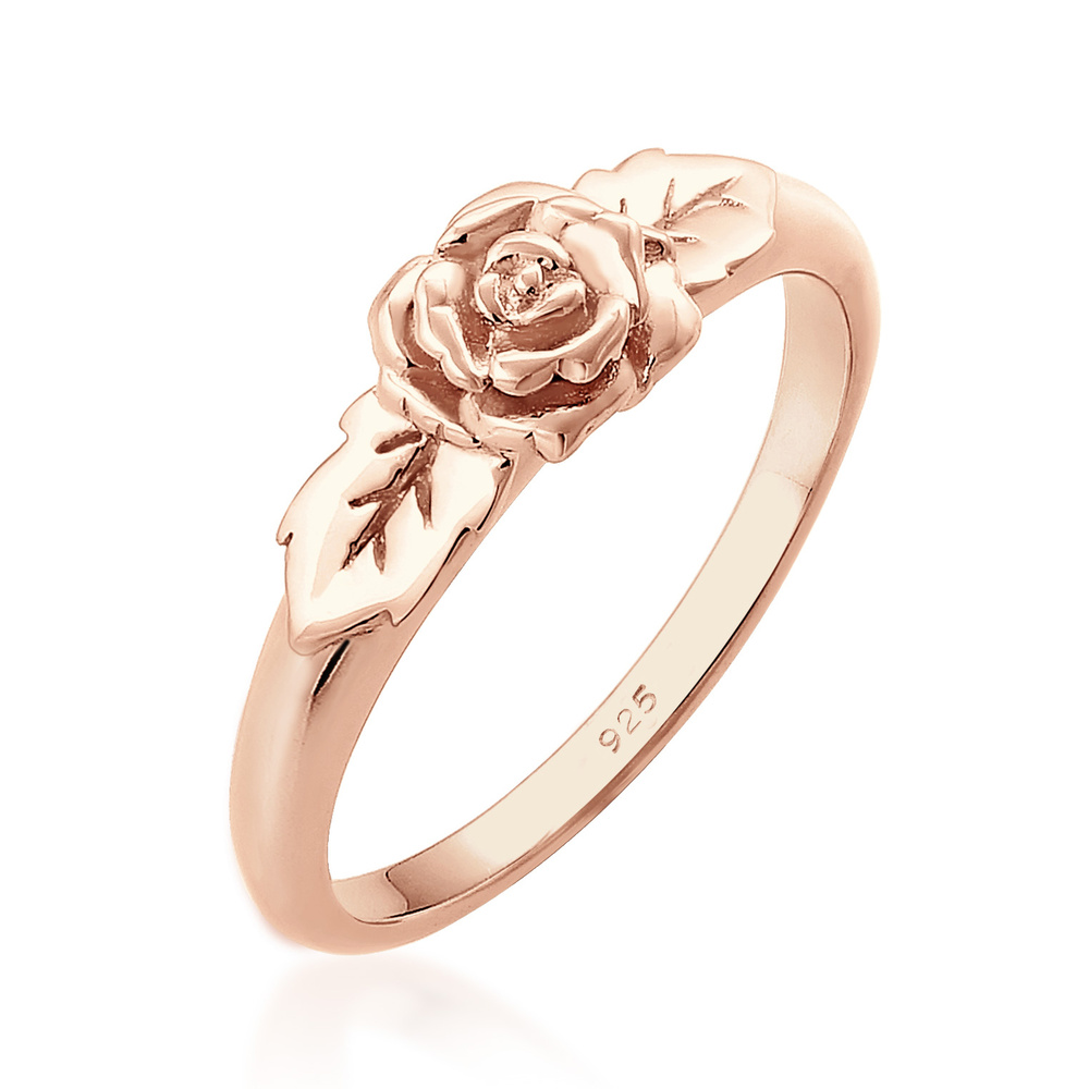 Elli Elli Bague Femmes Bande Roses Symbole Floral Vintage Look en Argent Sterling 925 Bague