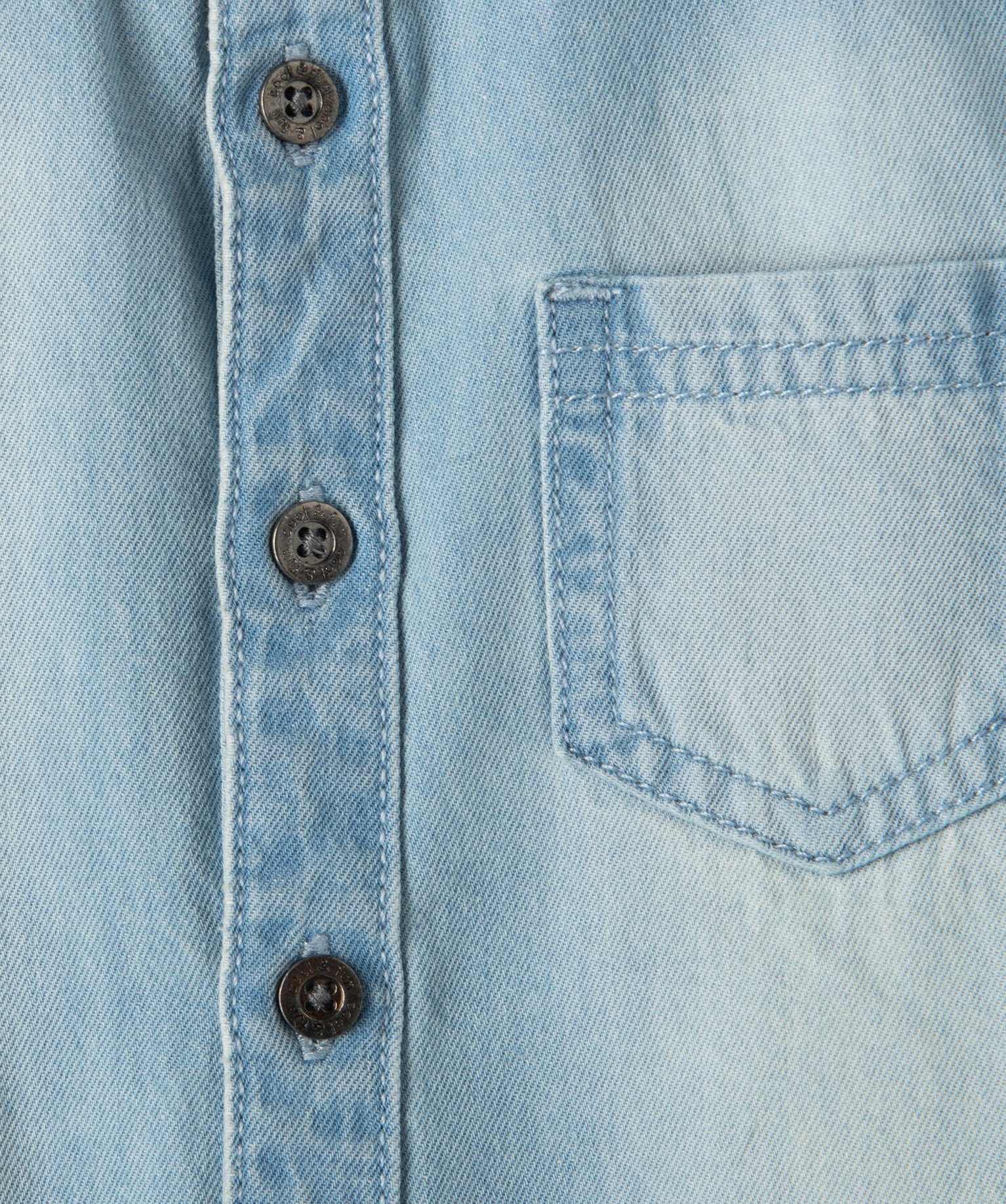 Ensemble 2 pièces : chemise en jean + tee-shirt manches lon... denim | GEMO