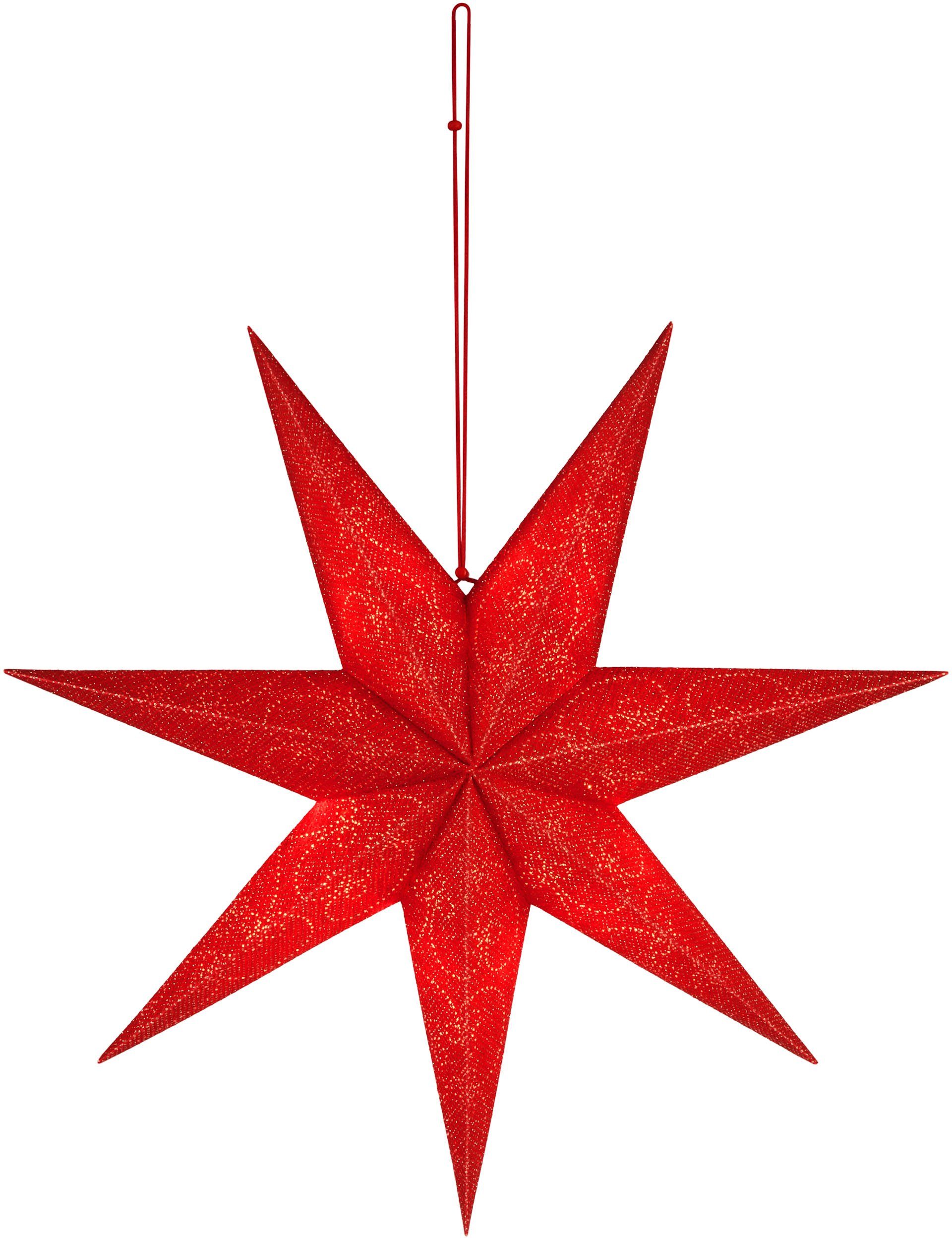 BRUBAKER Dekostern 60 cm Weihnachtsstern für Innen - Adventsstern mit E14 Fassung Hängend, 1 St., 3D Papierstern mit 3,5m Kabel - Fenster Stern Weihnachten Leuchtstern