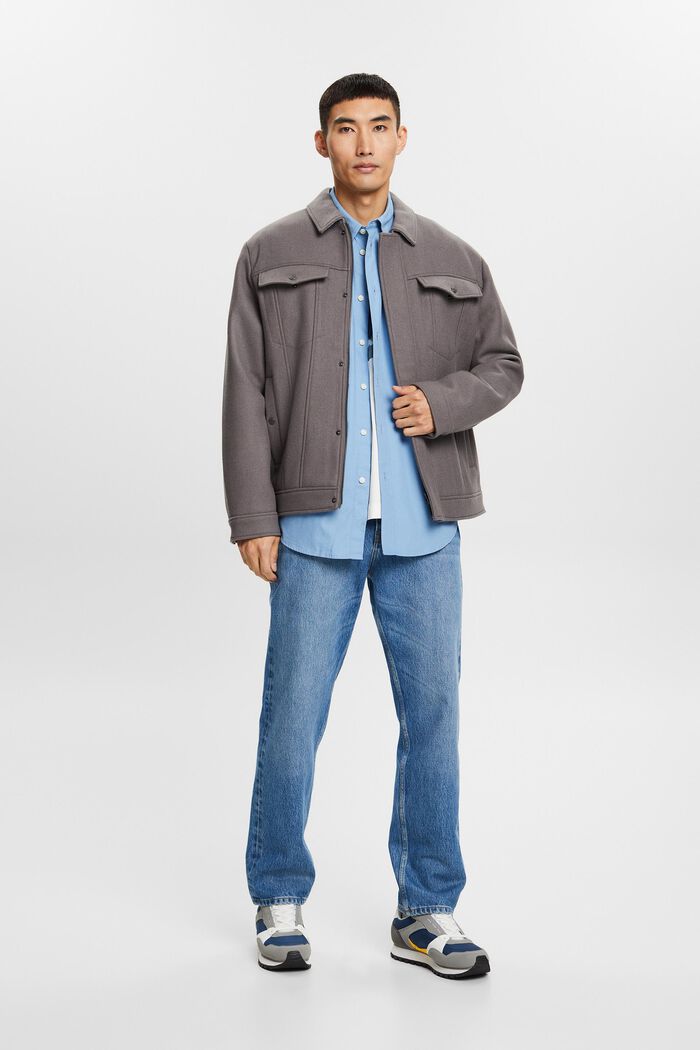 Button-Down-Hemd aus Popeline, 100 % Baumwolle