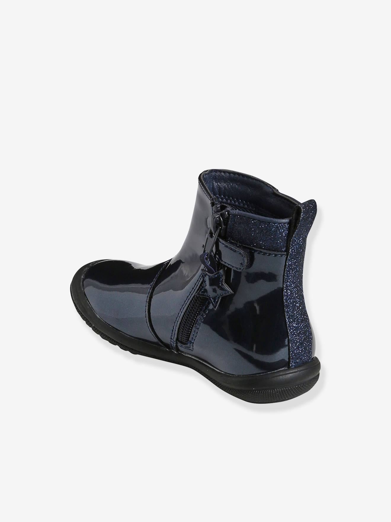 Boots vernis fille collection maternelle chocolat
