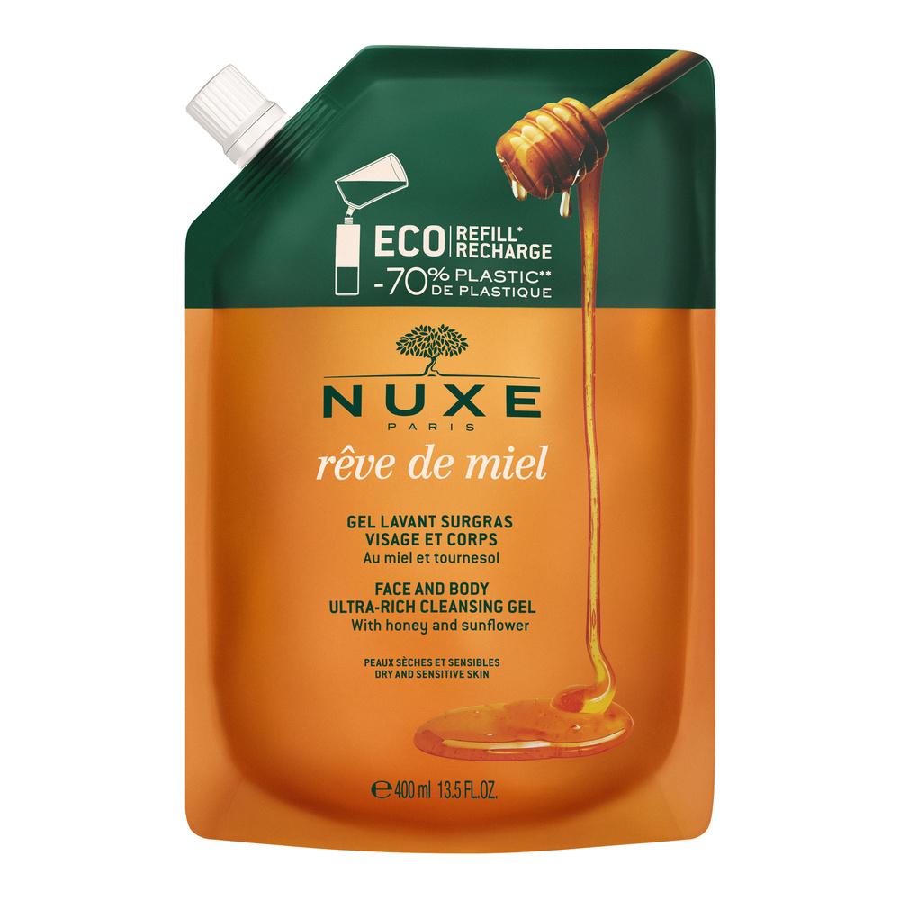 Nuxe Éco-recharge gel lavant surgras visage et corps - Rêve de Miel - 400ml Recharge gel douche