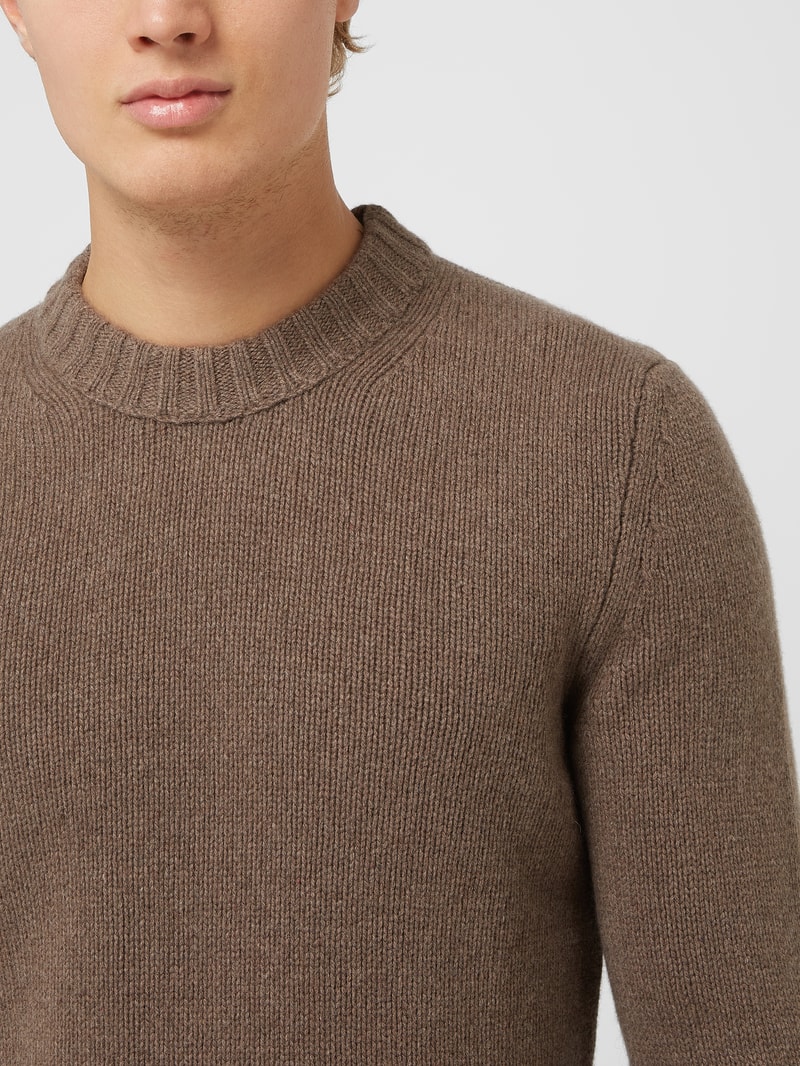 Regular Fit Pullover aus Kaschmirmischung in taupe