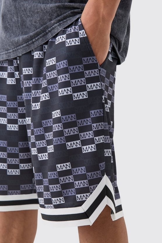 Lockere mittellange Man Mesh Basketball-Shorts