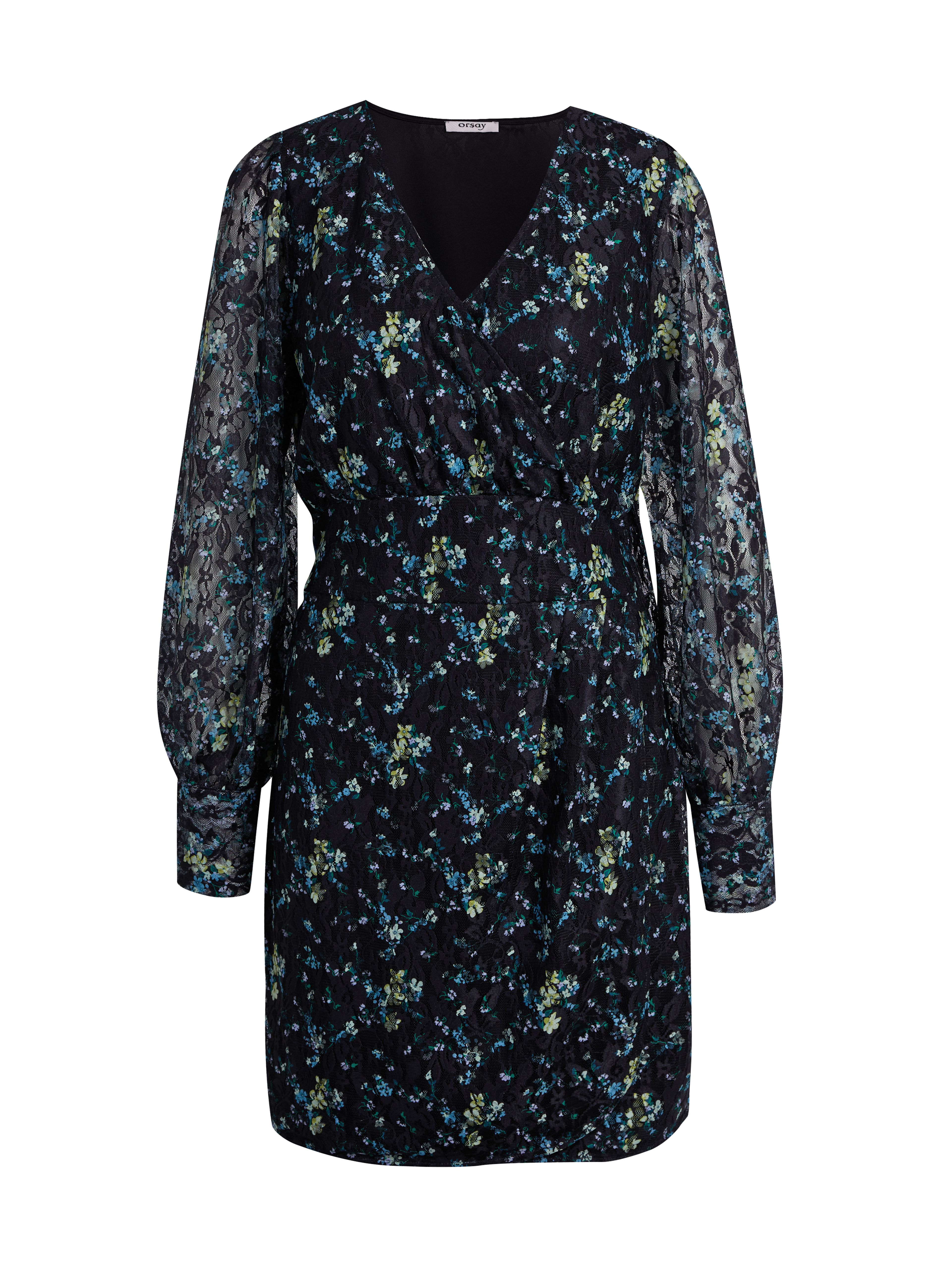 Schwarzes geblümtes Damenkleid ORSAY