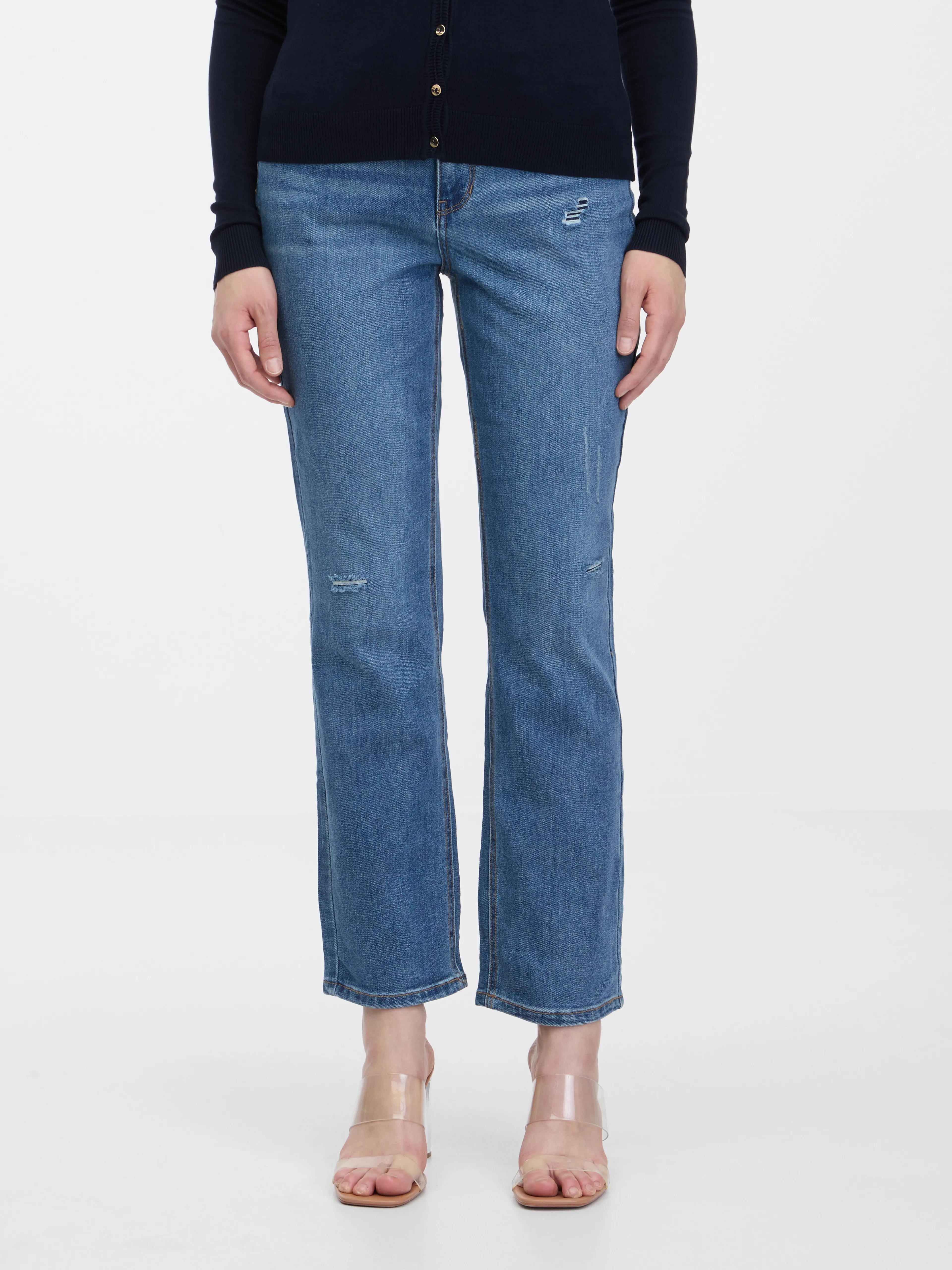 Dunkelblaue Damenjeans mit gerader Passform ORSAY