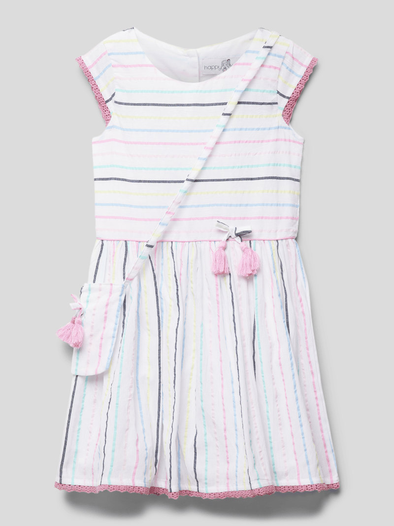Minikleid mit Streifenmuster in weiß